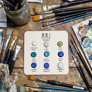 Handmade Metallic Watercolor Paint Dot Card Tester