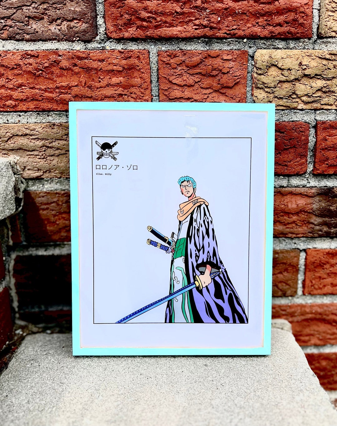Roronoa Zoro Wall Art Custom Mint Frame Epoxy Finish Etsy