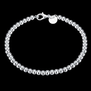 925 Sterling Silver Bracelet Ball Bead 4mm Shiny 8 image 3