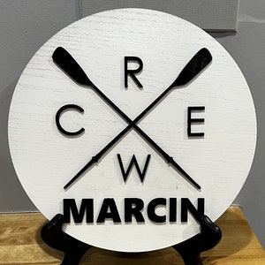 Customized Crossed Oar CREW sign