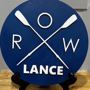 Customized Crossed Oar ROW sign