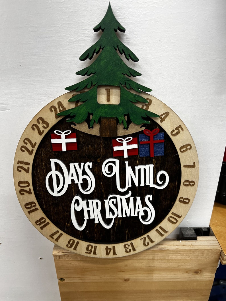 Christmas Tree Days Until Christmas Sign - Etsy