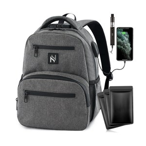 INNOSCENT Smell Proof Mini Backpack - Combination Lock - Lightweight Smell Proof Bag with USB/Headphone Charging Port