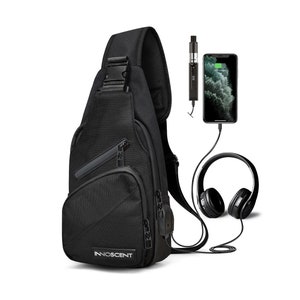 INNOSCENT Smell Proof Sling Bag Backpack Combination Lock Lightweight Waterproof Shoulder Crossbody Bag with USB/Headphone Charging Port