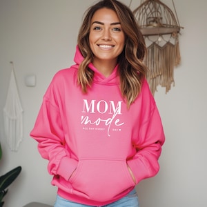 Mom Mode Hooded Sweatshirt | Mom Life Sweatshirt | Mom Hoodie | Christmas Gift Mom | Cheer Mom Shirt | Mom Mode Cozy Hoodie