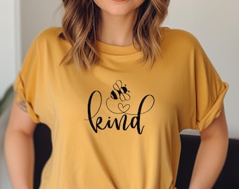 Bee Kind T-Shirt | Soft Jersey Short Sleeve Tee | Bee Shirt | Bee Gift | Be Kind Tee Shirt | Bumblebee Top | Bee Kind Shirt