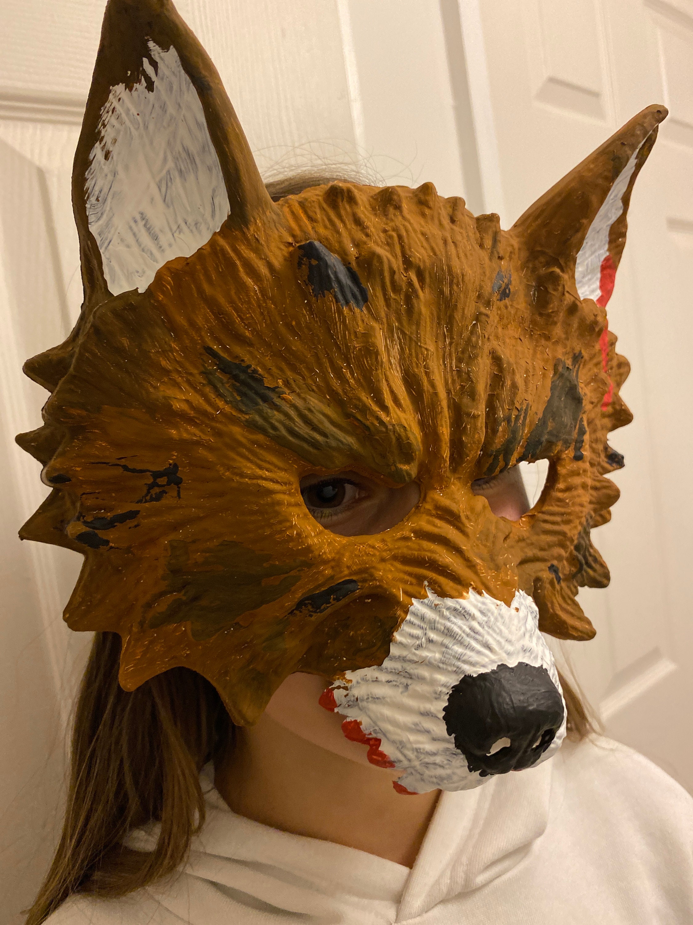 I made my first therian mask :D (I'm a Mexican wolf :3) : r/theriangear