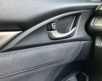 Civic 10th gen  Pre-cut carbon fiber door panel inserts 2016-2021 (Kit)