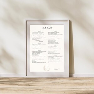To My Daughter Digital Art Print| Poem for Mother| Pregnancy Poem| Wall Art for Mom| Mothers Day Gift| Baby Poem| INSTANT DOWNLOAD
