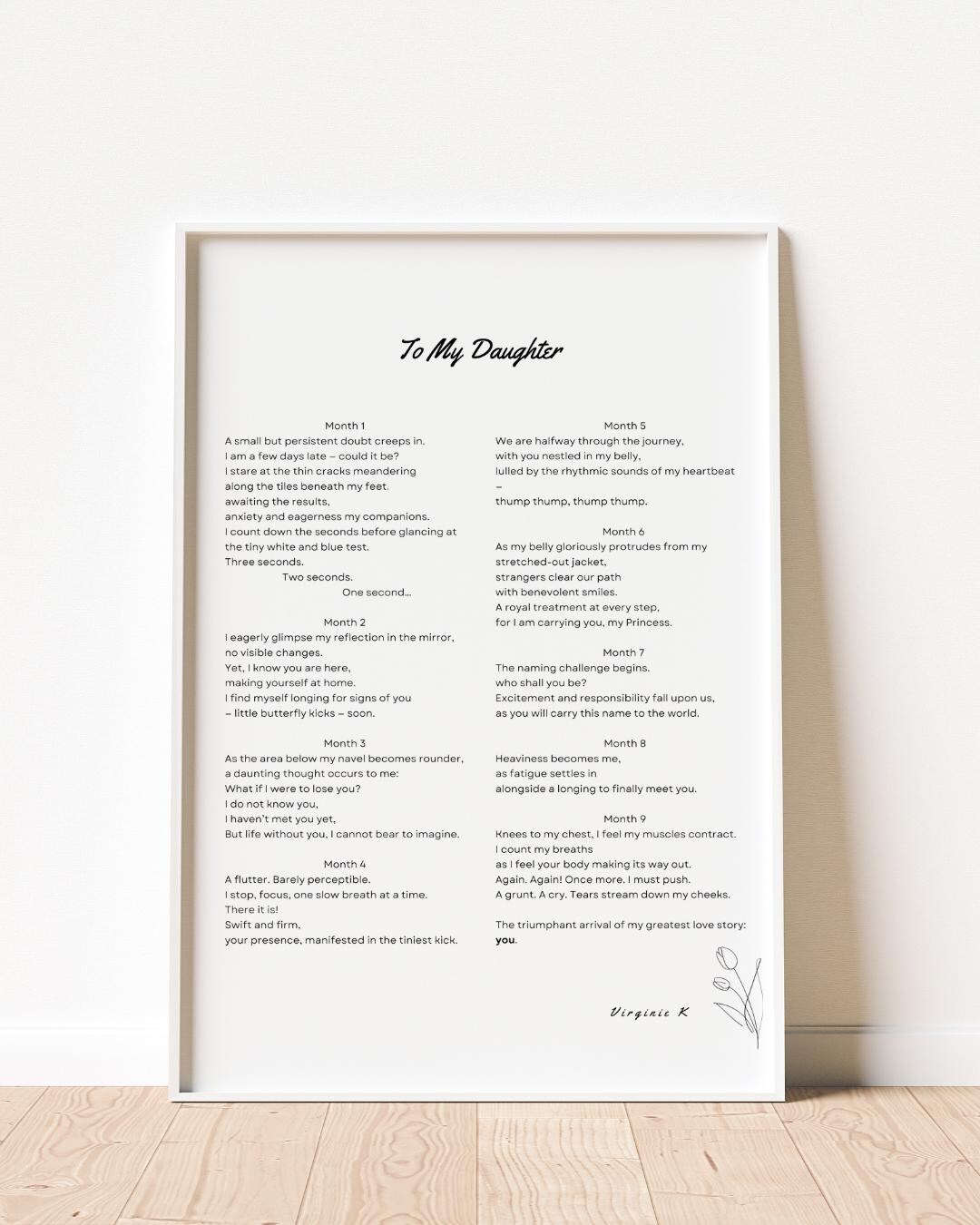 To My Daughter Printable Poem| Poem for Mother| Girl Mom Gift ...
