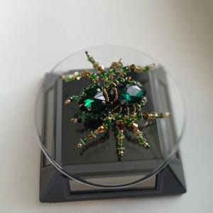 Spider brooch Halloween jewelry Embroidered brooch Halloween gift Spider jewelry pin Halloween brooch Beaded insect brooch