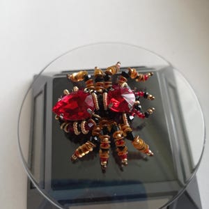 Spider brooch Halloween jewelry Embroidered brooch Halloween gift Spider jewelry pin Halloween brooch Beaded insect brooch
