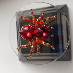 Spider brooch Halloween jewelry Embroidered brooch Halloween gift Spider jewelry pin Halloween brooch Beaded insect brooch