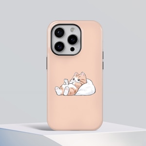 Schattige cartoon telefoonhoesje kat hoes voor iPhone 16 15 14 13 12 Pro Max, Ultra, Pro, Samsung, Huawei, Google Pixel, XiaoMi Magsafe