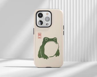 Retro Phone Case Grumpy Frog Cover for iPhone 16 15 14 13 12 Pro Max, Ultra, Pro, Samsung, Huawei, Google Pixel, XiaoMi  Magsafe