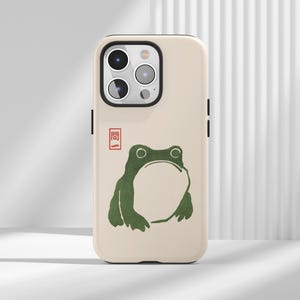 Grumpy Frog Phone Case: Vintage Japanese Art Cover for iPhone, Samsung, Huawei, Google Pixel, XiaoMi Phones