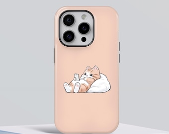 Cute Cartoon Phone Case Cat Cover for iPhone 16 15 14 13 12 Pro Max, Ultra, Pro, Samsung, Huawei, Google Pixel, XiaoMi  Magsafe