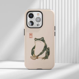 Matsumoto Hoji Grumpy Frog Capa estética para iPhone 16 15 14 13 12 Pro Max, Ultra, Pro, Samsung, Huawei, Pixel, XiaoMi Magsafe