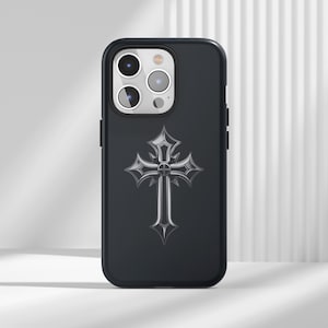 Pastel Goth Angelcore Phone Case: Tattoo Cross Art Tough Cover for iPhone, Samsung, Huawei, Google Pixel, XiaoMi Mobile Phones