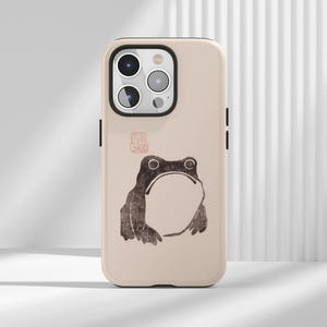 Coque de portable Art japonais Grumpy Frog : coque résistante et Magsafe pour téléphones iPhone, Samsung, Huawei, Google Pixel, XiaoMi