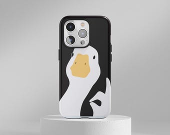 Funny Duck Meme Phone Case, Minimal Cartoon iPhone Cover
