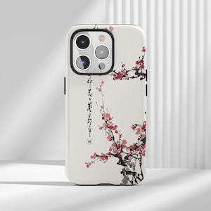 Custodia vintage per telefono con motivo a fiori di ciliegio giapponese Sakura per iPhone 16, 15, 14, 13 Pro Max, Ultra, Pro, Samsung, Huawei, Pixel, XiaoMi, Magsafe