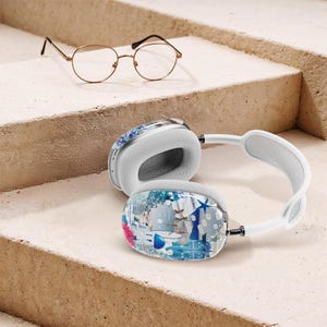 Greek Santorini Airpod Max Case Coastal Ocean Collage Cover Airpod Max Airpod Max Accessories Aesthetic Airpods Max Headphone Case