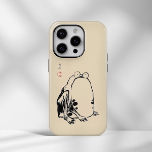 Matsumoto Hoji Grumpy Frog mobilskal: Japansk vintagekonst för iPhone, Samsung, Huawei, Google Pixel, XiaoMi-telefoner