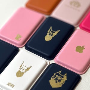 Individuell geprägte MagSafe-Brieftasche, Gold-Silberfolie-personalisierte Monogramm-Geldbörse, einzigartiges Geschenk-Geldbörse, die mit iPhone 17, 16, 15, 14, 13