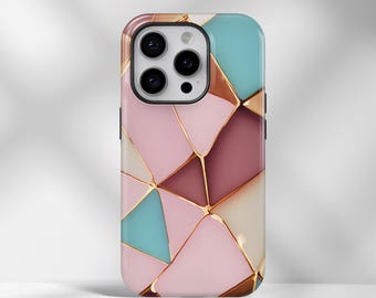 Etui na telefon z abstrakcyjnymi płytkami marmurowymi: geometryczny wzór do telefonów komórkowych iPhone, Samsung, Huawei, Google Pixel i XiaoMi