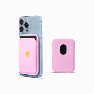 Gepersonaliseerde Leren MagSafe Portemonnee – Gegraveerd Monogram met Goud of Zilver Folie, Cadeau voor iPhone 16, 15, 14, 13, 12