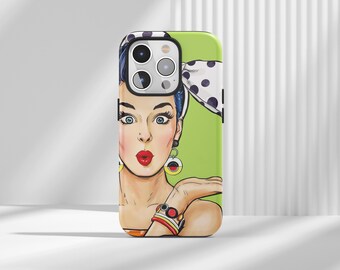 Pin Up Girl Phone Case: Pop Art Style, Protective Cover for iPhone, Samsung, Huawei, Google Pixel, XiaoMi Phones