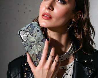 Vintage Acanthus Leaf Phone Case, William Morris Inspired Botanical Pattern iPhone Cover
