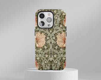 Vintage Floral Arts & Crafts Phone Case, William Morris Inspired Botanical iPhone Cover
