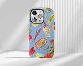 Vintage Mediterranean Food Art Phone Case for iPhone, Samsung, Huawei, Google Pixel, XiaoMi Phones