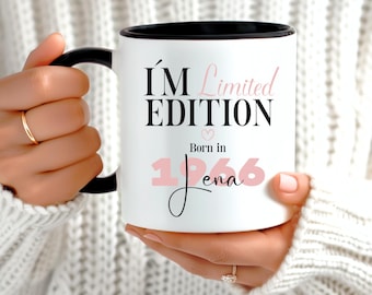 Birthday gift for a woman turning 60 – personalized coffee mug with name as a stylish gift idea for a girlfriend or mother.