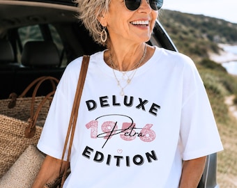 Personalized 70th birthday T-shirt for a woman, born in 1956, vintage women's shirt | Gift for mother, grandmother, aunt, sister, or siblings