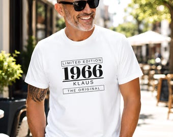 Personalized 60th Birthday T-Shirt for Men | Born in 1966 with Name | Gift for Dad, Grandpa, Husband | Vintage Original Limited Edition