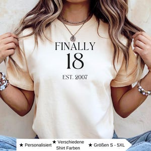 Original gift for 18th birthday T-shirt, 18th birthday girl, personalized birthday gift T-shirt, gift idea coming of age