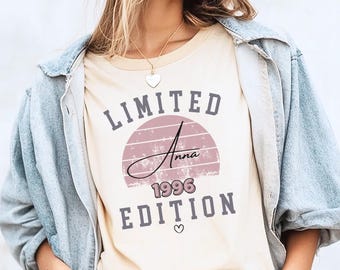30th Birthday Gift for Women, 30th Birthday Gift, 30th Birthday Present – Personalized T-Shirt for Women, Year of Birth 1996