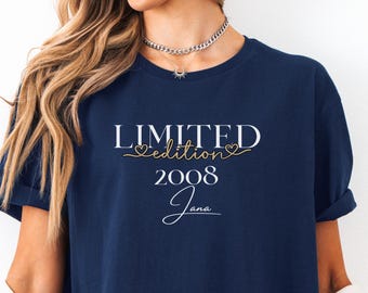 Gift idea for girlfriend's 18th birthday – personalized T-shirt for young women, minimalist design 2008 Best Friend