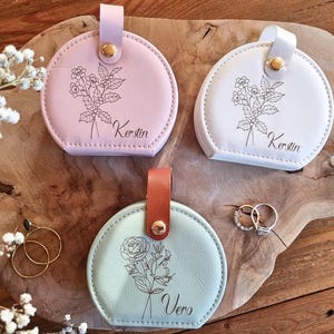 Schmuckschatulle personalisiert JGA Brautschmuck Trauzeugin Schmuckbox Geburtsblume Mama Geschenk Freundin Hochzeitsgeschenk Frau Geburtstag