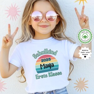 Personalized school enrollment T-shirt gift, back to school first grade shirt organic cotton, 1st grade preschool T-shirt, back to school elementary school