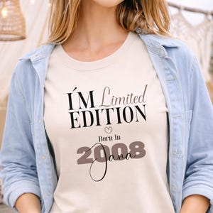 Vintage T-shirt for 18th birthday – personalized gift with name & year of birth, Limited Edition 2008 Gifts Birthday Shirt