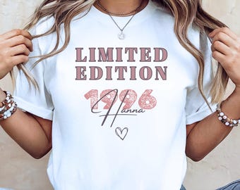 Personlig 30-årspresent-T-shirt för kvinnor, födelsedagspresent till flickvän, 30-årspresent-T-shirt i begränsad upplaga