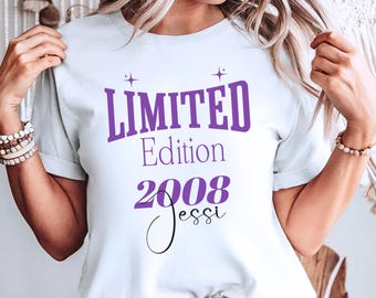 Modern birthday shirt for girls – personalized 18th birthday gift, coming-of-age T-shirt for girls
