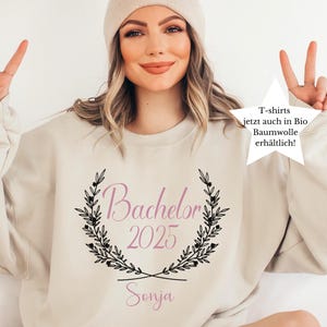 Bachelor Geschenk Abschluss 2025 Tshirt Mädchen Hoodie Personalisiertes Geschenk zum Bachelor Party Shirt Frau Pullover Bachelorette
