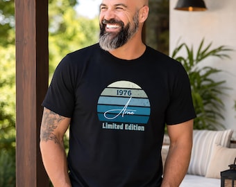 Personalized 50th Birthday T-Shirt Gift for Friend, Limited Edition 1976 with Name, Original Birthday Gifts for Men