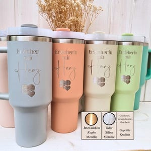 Farewell gift educator personalized thermo mug, educator gift 40oz tumbler cup, farewell educator with heart drinking cup daycare