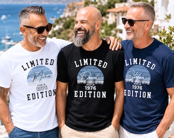 Personalized 50th Birthday T-Shirt for Men, Vintage 1976, Birthday Gift for Husband with Name, Meaningful Gifts for Men